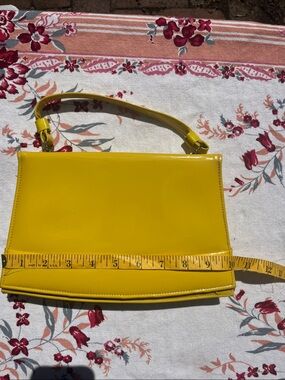 Yellow Patent Vintage Purse with matching handle